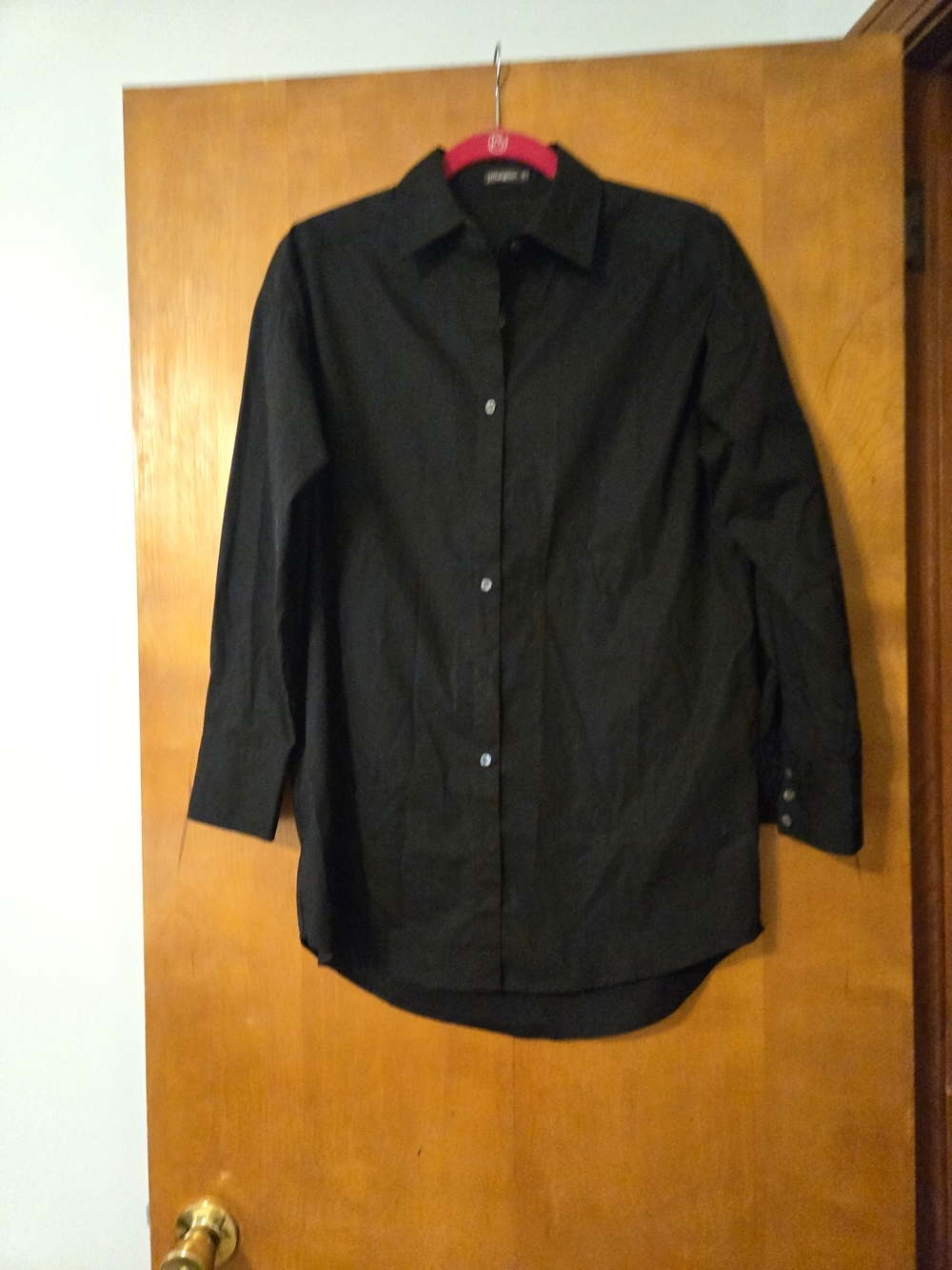 J McLaughlin Black Long Sleeve Button Front Shirt Size S